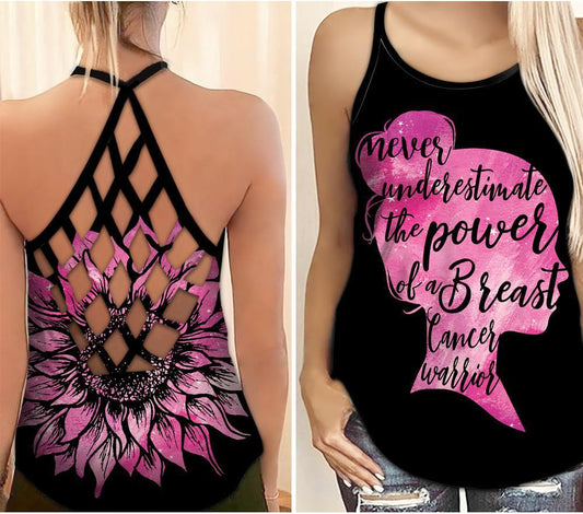 Breast Cancer Awareness Warrior Hollow Tank Top For Community Events And Positive Support