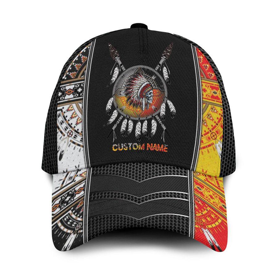Personalized Skull Feather Native Pride Classic Cap For Relaxed Daily Style Vacations And Festival Wear
