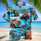 Beach Monster Truck Hawaiian Shirt For Relaxed Getaway And Casual Wear