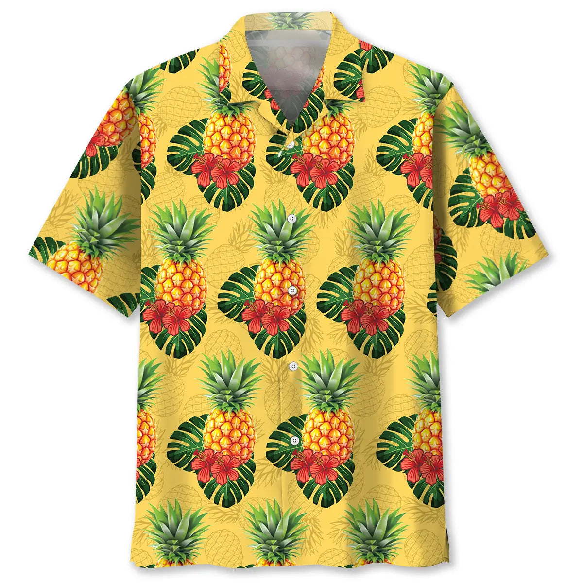 Beach Pineapple Hawaiian Shirt For Tropical Holidays, Resort Trips, And Relaxed Coastal Style