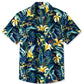 Floral Tropical Beach Vacation Hawaii Lily Leaf Hawaiian Shirt For Summer Vacation, Beach Travel, And Casual Wear