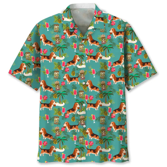 Beagle Beach Hawaiian Shirt For Island Getaways, Outdoor Gatherings, And Comfortable Summer Wear