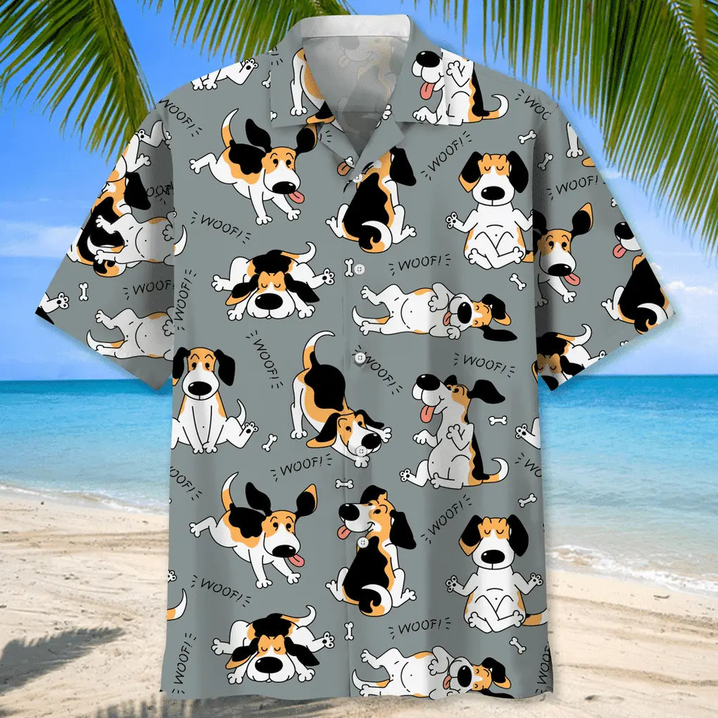 Funny Beagle Hawaiian Shirt For Island Vacations, Resort Wear, And Relaxed Seasonal Style