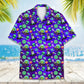 Galaxy Island Alien Aloha Hawaiian Shirt For Coastal Travel, Casual Events, And Comfortable Summer Wear