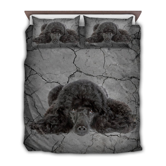 Poodle Dog Goodnight Dark Bedding Cover For Pet Lover Bedroom Decor