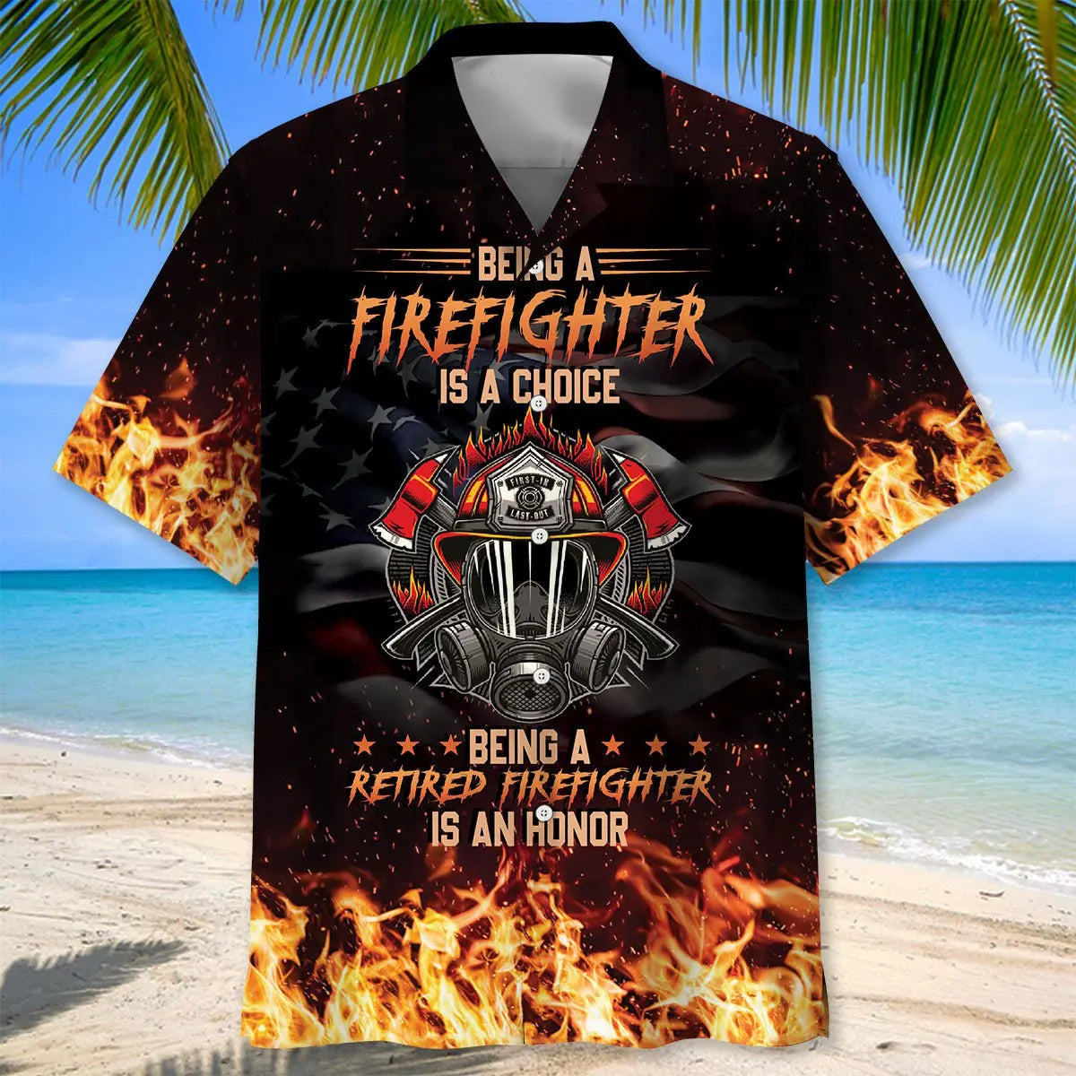 Retired Firefighter Service Honor Hawaiian Shirt For Island Vacations, Resort Wear, And Relaxed Seasonal Style