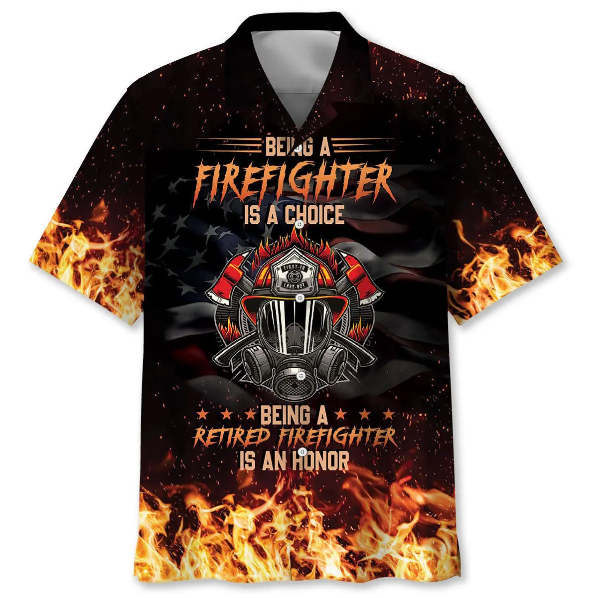 Retired Firefighter Service Honor Hawaiian Shirt For Island Vacations, Resort Wear, And Relaxed Seasonal Style