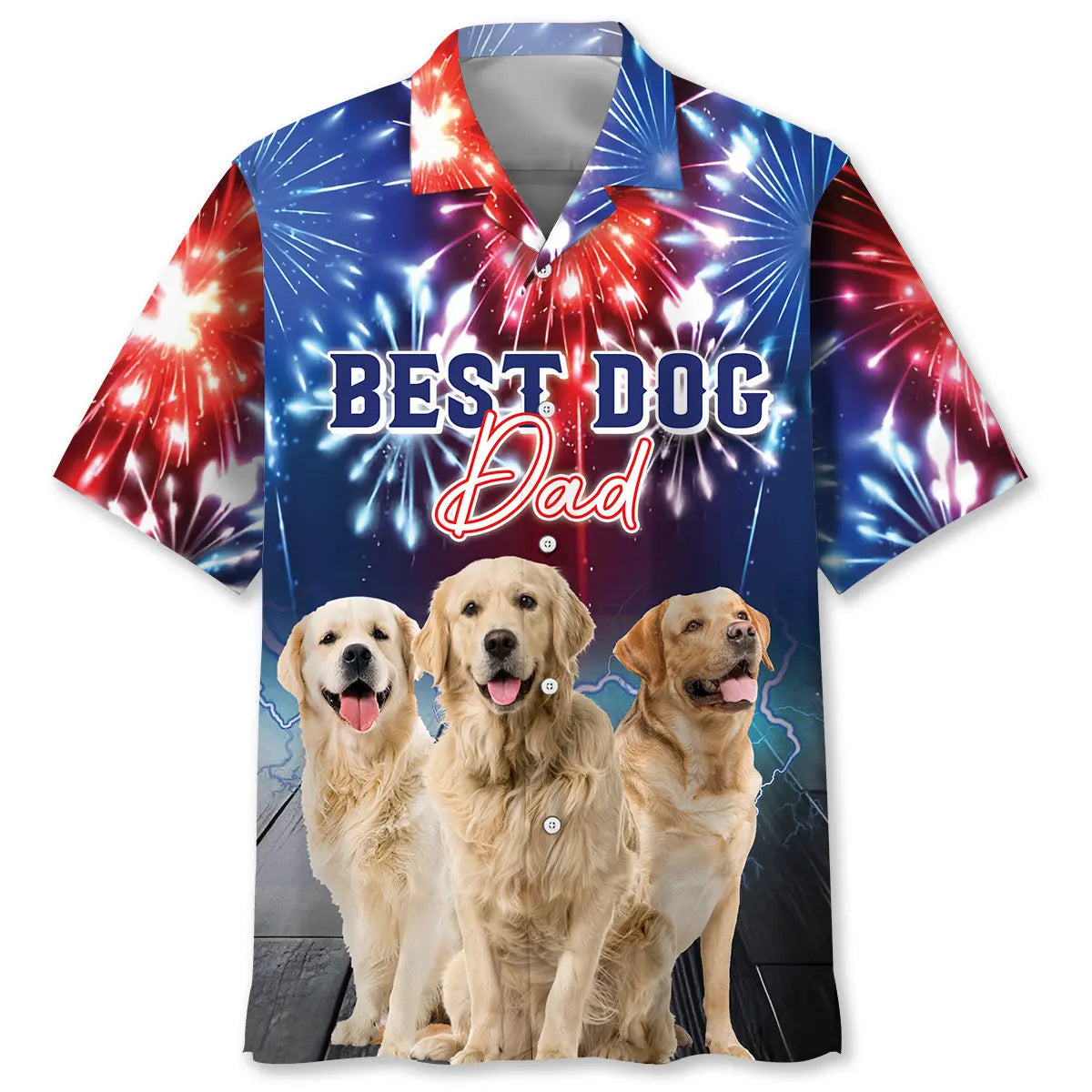 Dog Dad Personalized Photo Hawaiian Shirt For Summer Vacation, Beach Travel, And Casual Wear