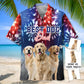 Dog Dad Personalized Photo Hawaiian Shirt For Summer Vacation, Beach Travel, And Casual Wear