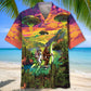 Bigfoot Alien Riding Nessie Hawaiian Shirt For Seasonal Celebration And Easygoing Fashion