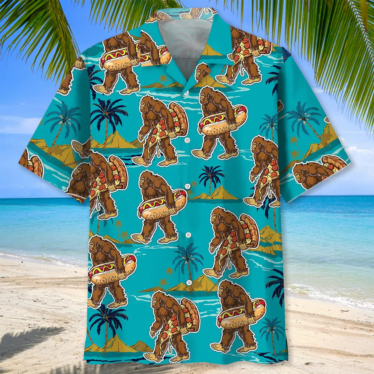 Bigfoot American Fast Food Hawaiian Shirt For Outdoor Event And Casual Wear