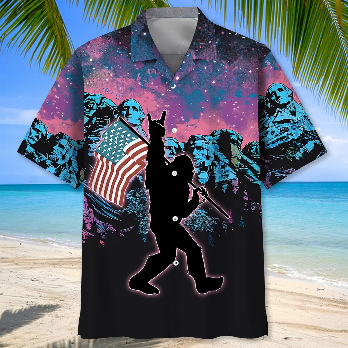American Bigfoot Proud Hawaiian Shirt For Island Vacations, Resort Wear, And Relaxed Seasonal Style