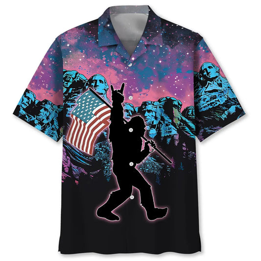 American Bigfoot Proud Hawaiian Shirt For Island Vacations, Resort Wear, And Relaxed Seasonal Style