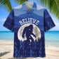 Bigfoot Creative Pattern Hawaiian Shirt For Summer Vacation, Beach Travel, And Casual Wear
