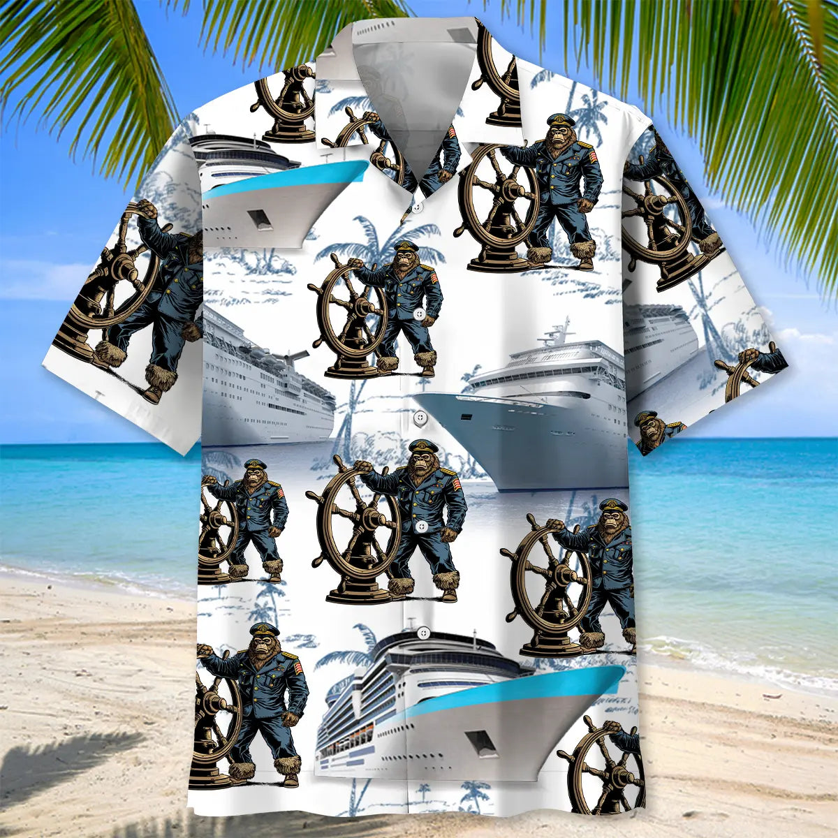 Bigfoot Captain Cruise Hawaiian Shirt For Tropical Holiday And Travel Ready Style