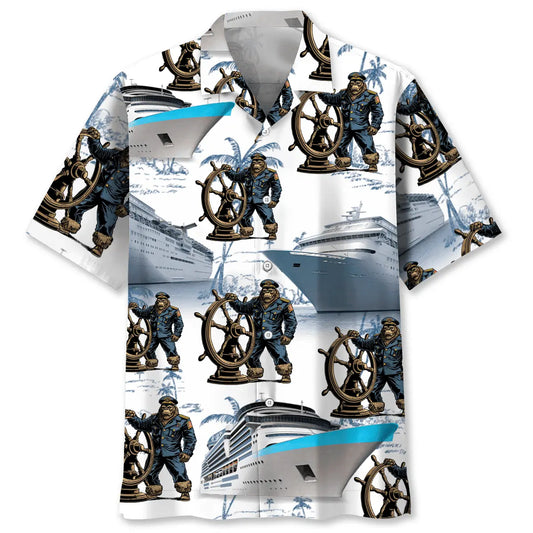 Bigfoot Captain Cruise Hawaiian Shirt For Island Getaway And Casual Outdoor Style