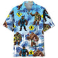 Bigfoot Crossing Hawaiian Shirt For Summer Vacation, Beach Travel, And Casual Wear