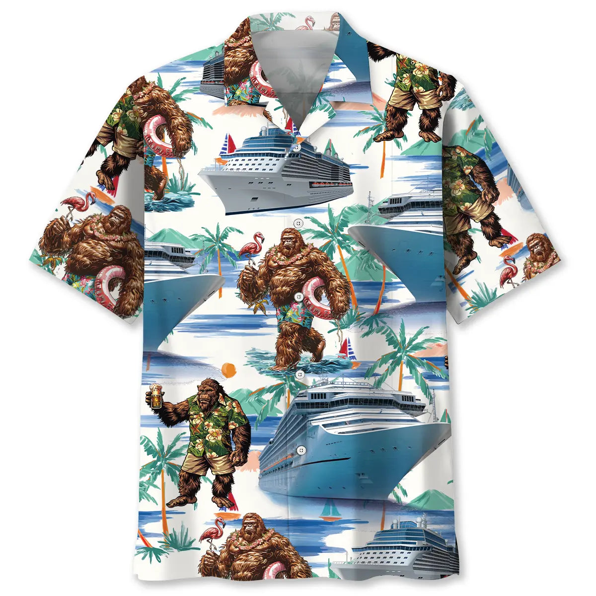 Bigfoot Cruise Hawaiian Shirt For Relaxed Getaway, Beachside Event, And Memorable Gifting