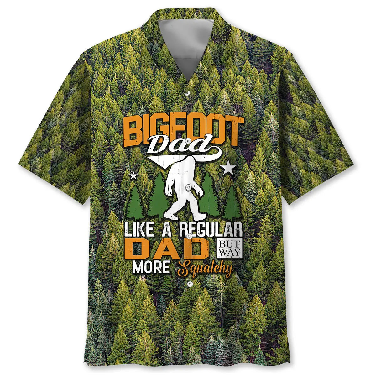 Bigfoot Dad Humor Hawaiian Shirt For Island Vacations, Resort Wear, And Relaxed Seasonal Style