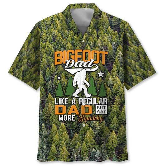 Bigfoot Dad Humor Hawaiian Shirt For Island Vacations, Resort Wear, And Relaxed Seasonal Style
