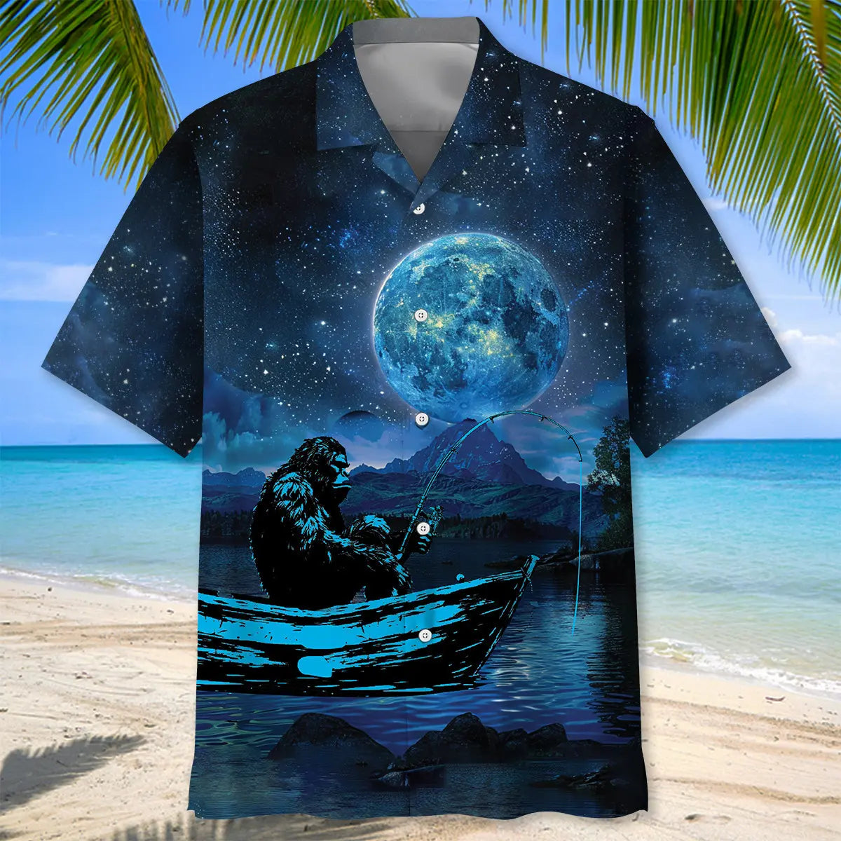 Bigfoot Fishing Relax Hawaiian Shirt For Vacation Cruise, Resort Escape, And Summer Event Style