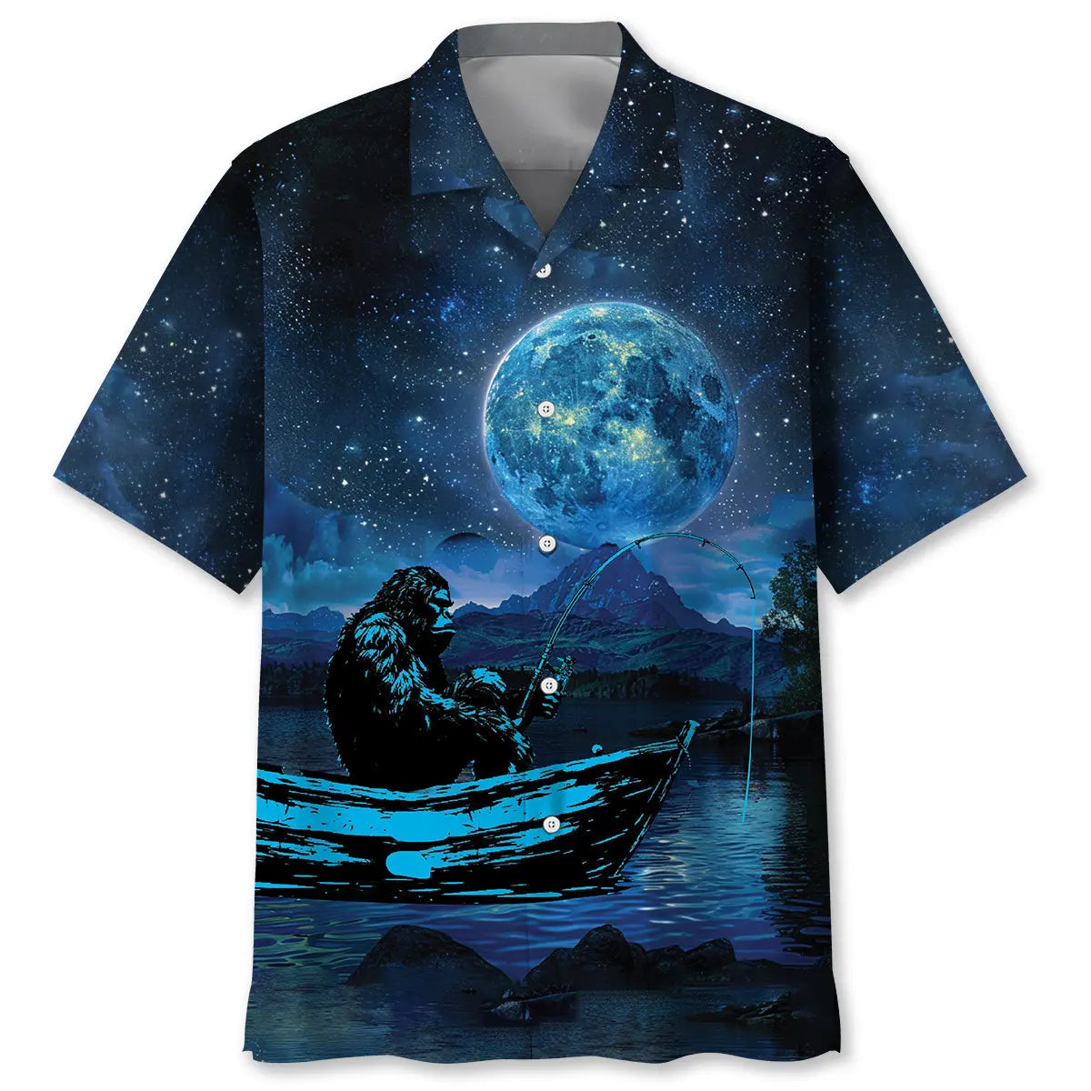 Bigfoot Fishing Relax Hawaiian Shirt For Island Getaway, Casual Weekend, And Easygoing Fashion