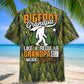 Bigfoot Grandpa Squatchy Hawaiian Shirt For Coastal Travel, Casual Events, And Comfortable Summer Wear