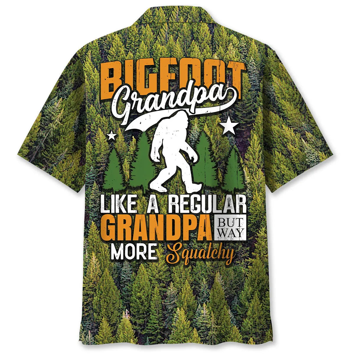 Bigfoot Grandpa Squatchy Hawaiian Shirt For Coastal Travel, Casual Events, And Comfortable Summer Wear