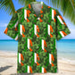 Bigfoot Green Irish Saint Patrick's Day Hawaiian Shirt For Winter Celebrations, Beach Travel, And Relaxed Holiday Wear
