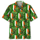 Bigfoot Green Irish Saint Patrick's Day Hawaiian Shirt For Winter Celebrations, Beach Travel, And Relaxed Holiday Wear
