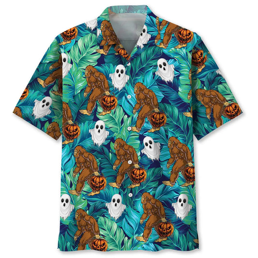 Halloween Bigfoot Hawaiian Shirt For Beach Days, Summer Outings, And Thoughtful Gift Giving