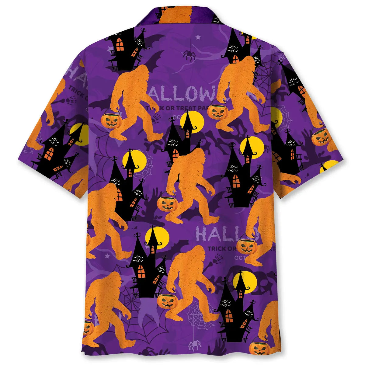 Halloween Bigfoot Hawaiian Shirt For Coastal Travel, Casual Events, And Comfortable Summer Wear