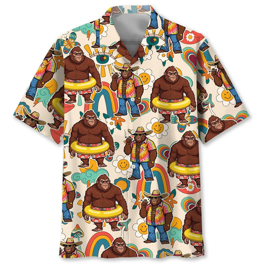 Bigfoot Hippie Soul Hawaiian Shirt For Beach Days, Summer Outings, And Thoughtful Gift Giving