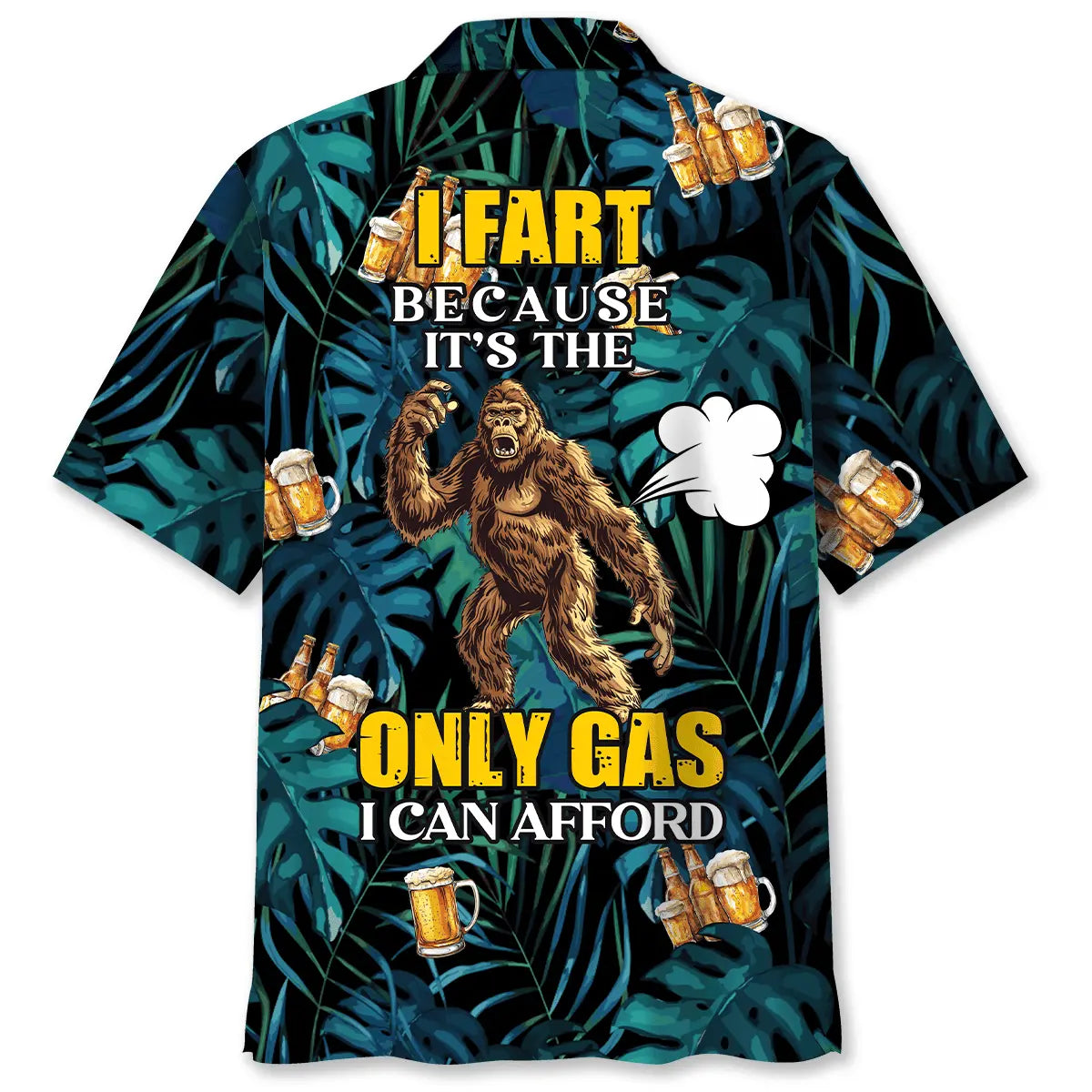 Bigfoot Fuel Price Humor Hawaiian Shirt For Island Vacations, Weekend Events, And Relaxed Everyday Outfits