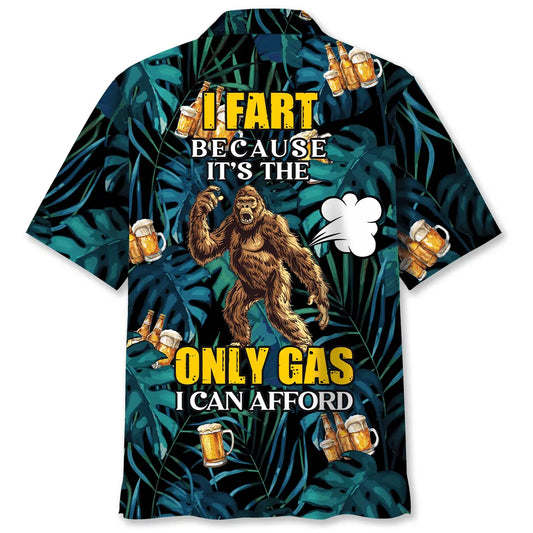 Bigfoot Fuel Price Humor Hawaiian Shirt For Island Vacations, Weekend Events, And Relaxed Everyday Outfits
