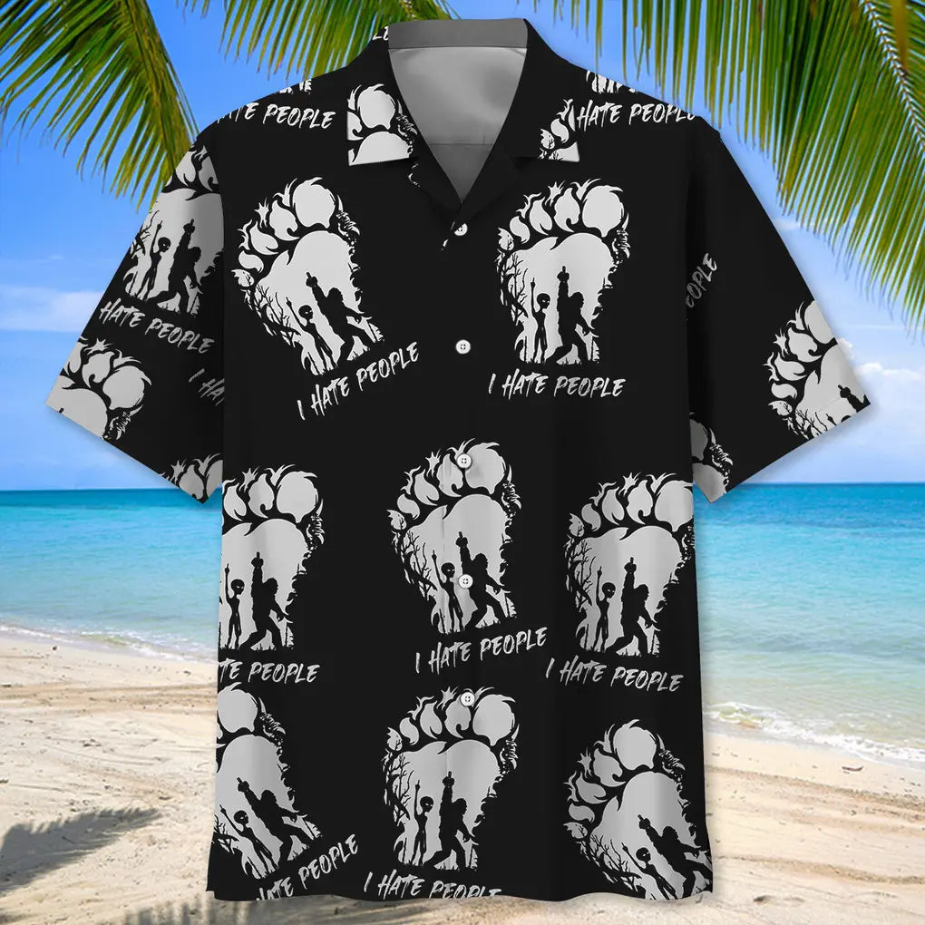 Bigfoot Introvert Humor Hawaiian Shirt For Nature Fans, Resort Trips, And Comfortable Warm Weather Wear