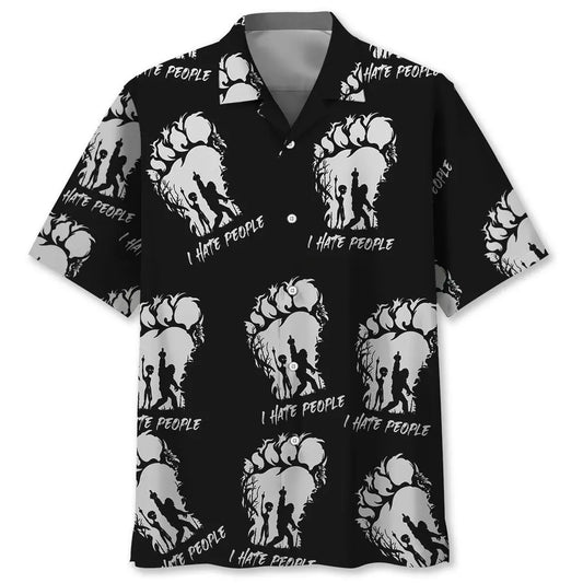 Bigfoot Introvert Humor Hawaiian Shirt For Nature Fans, Resort Trips, And Comfortable Warm Weather Wear