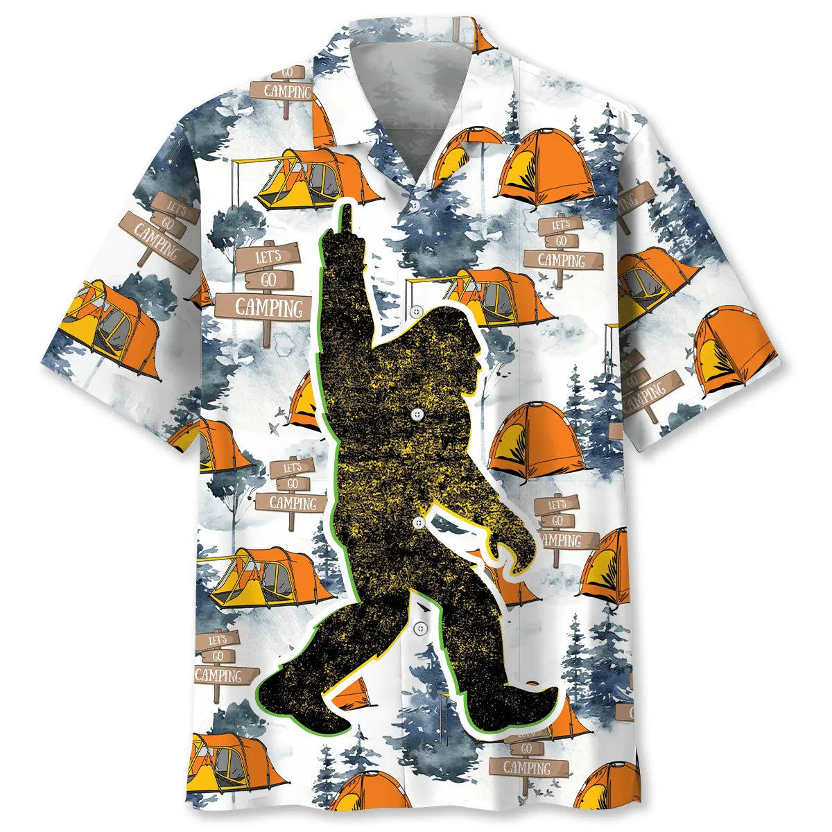 Bigfoot Camping Adventure Hawaiian Shirt For Beachside Event, Poolside Gathering, And Everyday Comfort