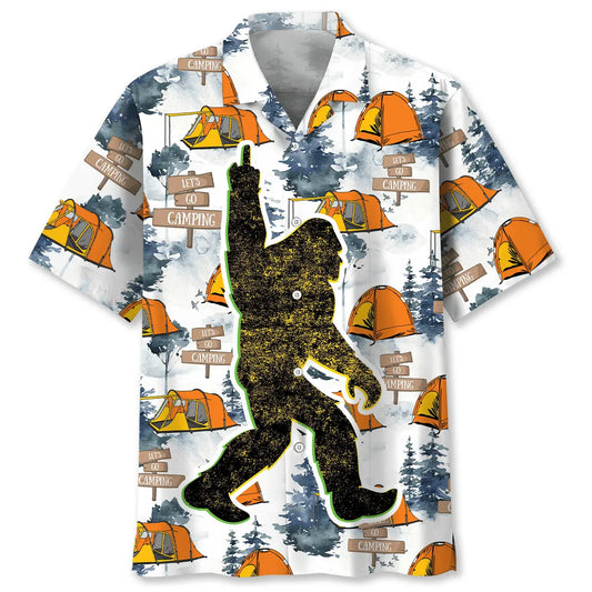 Bigfoot Camping Adventure Hawaiian Shirt For Beachside Event, Poolside Gathering, And Everyday Comfort