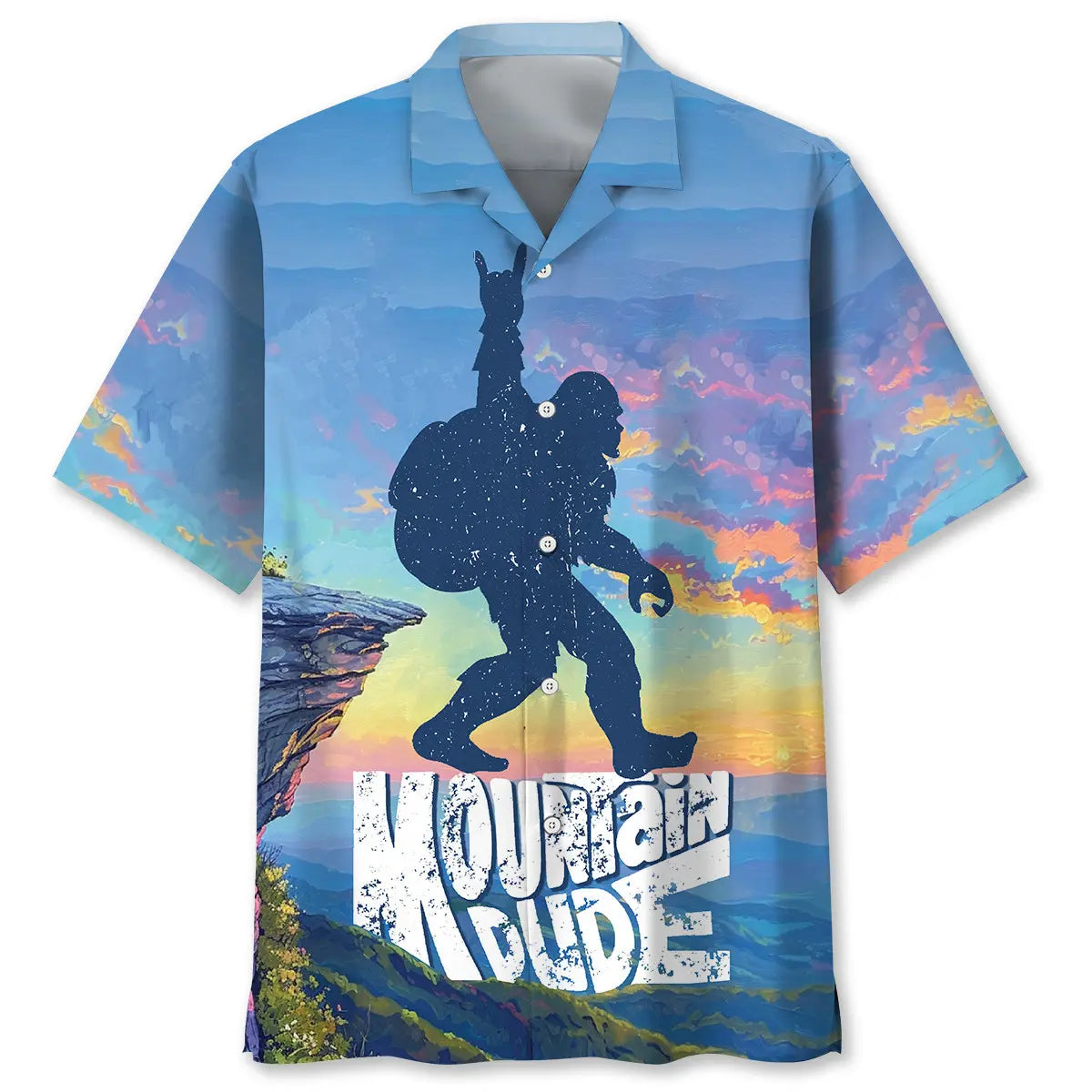 Bigfoot Mountain Hiking Hawaiian Shirt For Coastal Adventure, Tropical Retreat, And Thoughtful Gifting