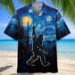 Bigfoot Mystery Starry Night Hawaiian Shirt For Cruise Journey And Seasonal Wardrobe