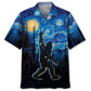 Bigfoot Mystery Starry Night Hawaiian Shirt For Seasonal Celebration And Island Inspired Style