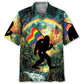 Bigfoot Pride Flag Hawaiian Shirt For Island Adventure, Weekend Escape, And Seasonal Wardrobe