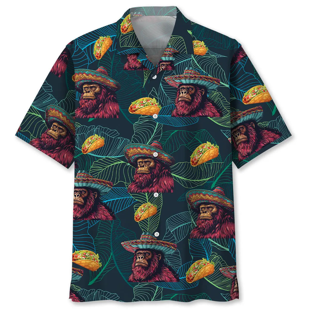 Bigfoot Sasquatch Poncho Tacos Hawaiian Shirt For Coastal Getaways, Outdoor Gatherings, And Thoughtful Gift Giving