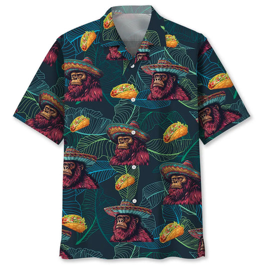 Bigfoot Sasquatch Poncho Tacos Hawaiian Shirt For Coastal Getaways, Outdoor Gatherings, And Thoughtful Gift Giving