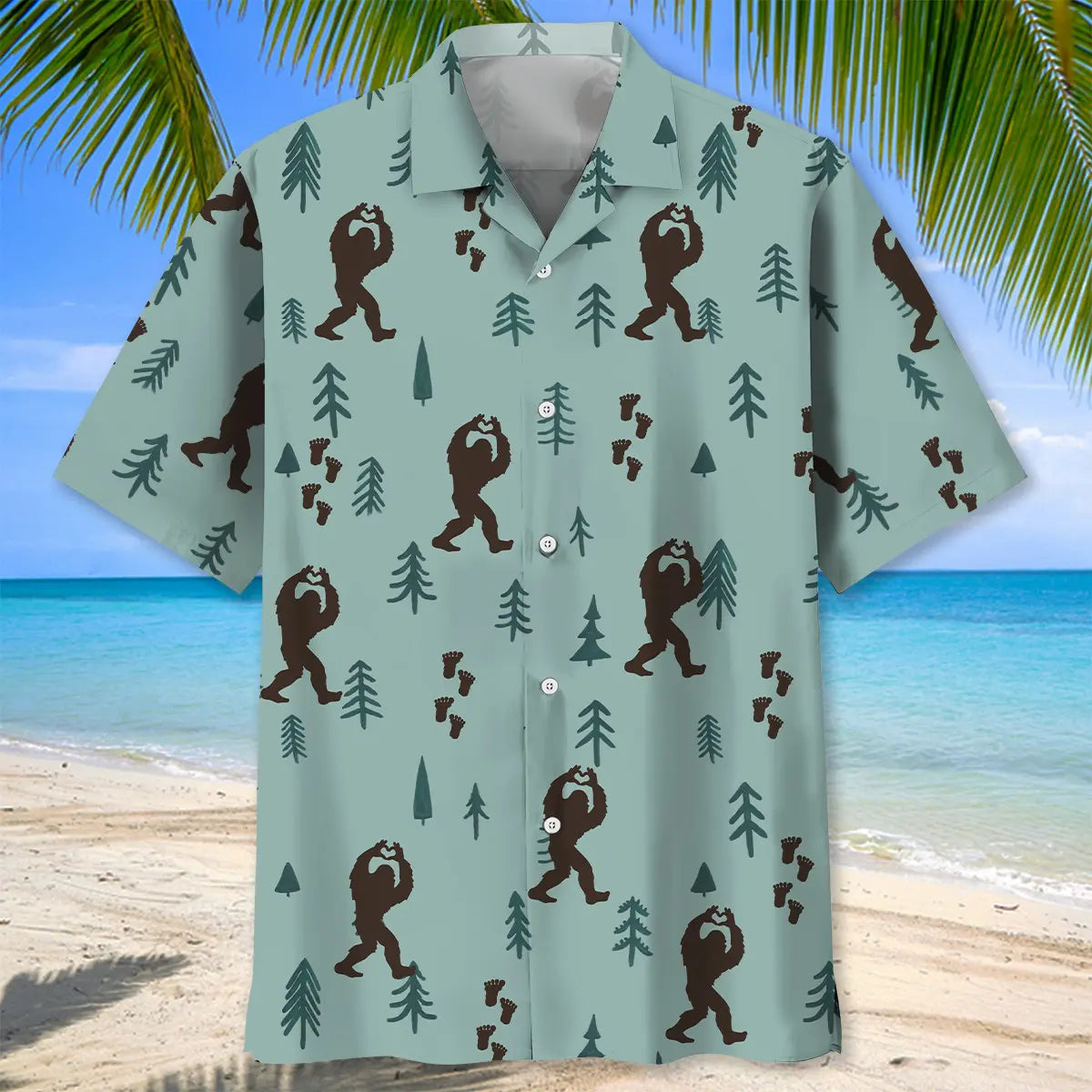 Bigfoot Silhouette Shirts Hawaiian Shirt For Resort Trips, Coastal Parties, And Warm Weather Style
