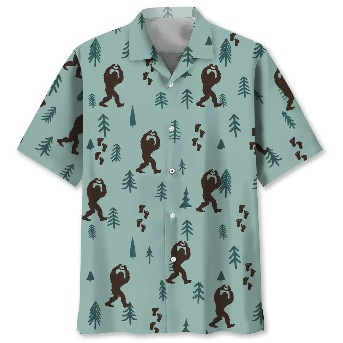 Bigfoot Silhouette Shirts Hawaiian Shirt For Resort Trips, Coastal Parties, And Warm Weather Style