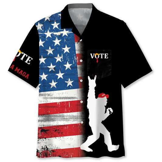 Bigfoot American Heritage Hawaiian Shirt For Weekend Escape And Resort Wear