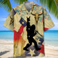 Bigfoot Texas Happy July Vintage Hawaiian Shirt For Relaxed Getaway, Summer Road Trip, And Casual Outdoor Style