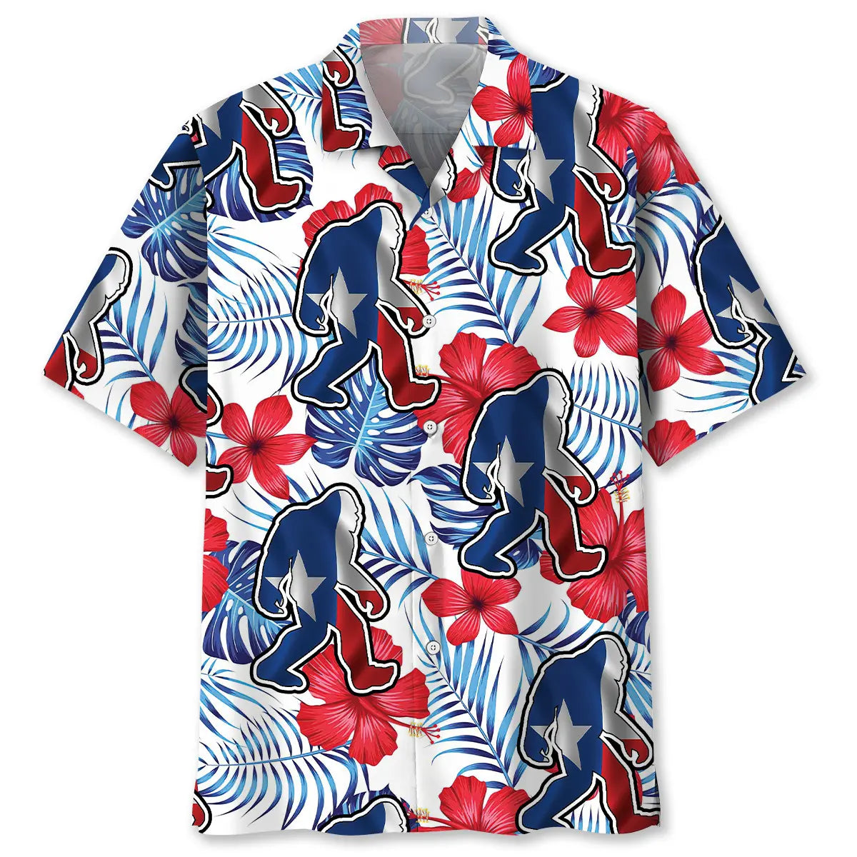 Bigfoot Texas Hawaiian Shirt For Nature Fans, Resort Trips, And Comfortable Warm Weather Wear